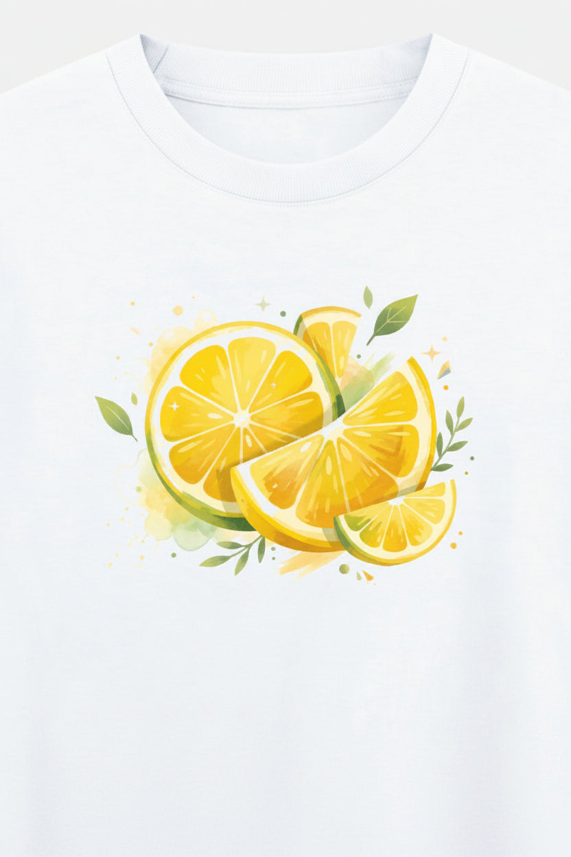 Lemon Oversized Tee - White