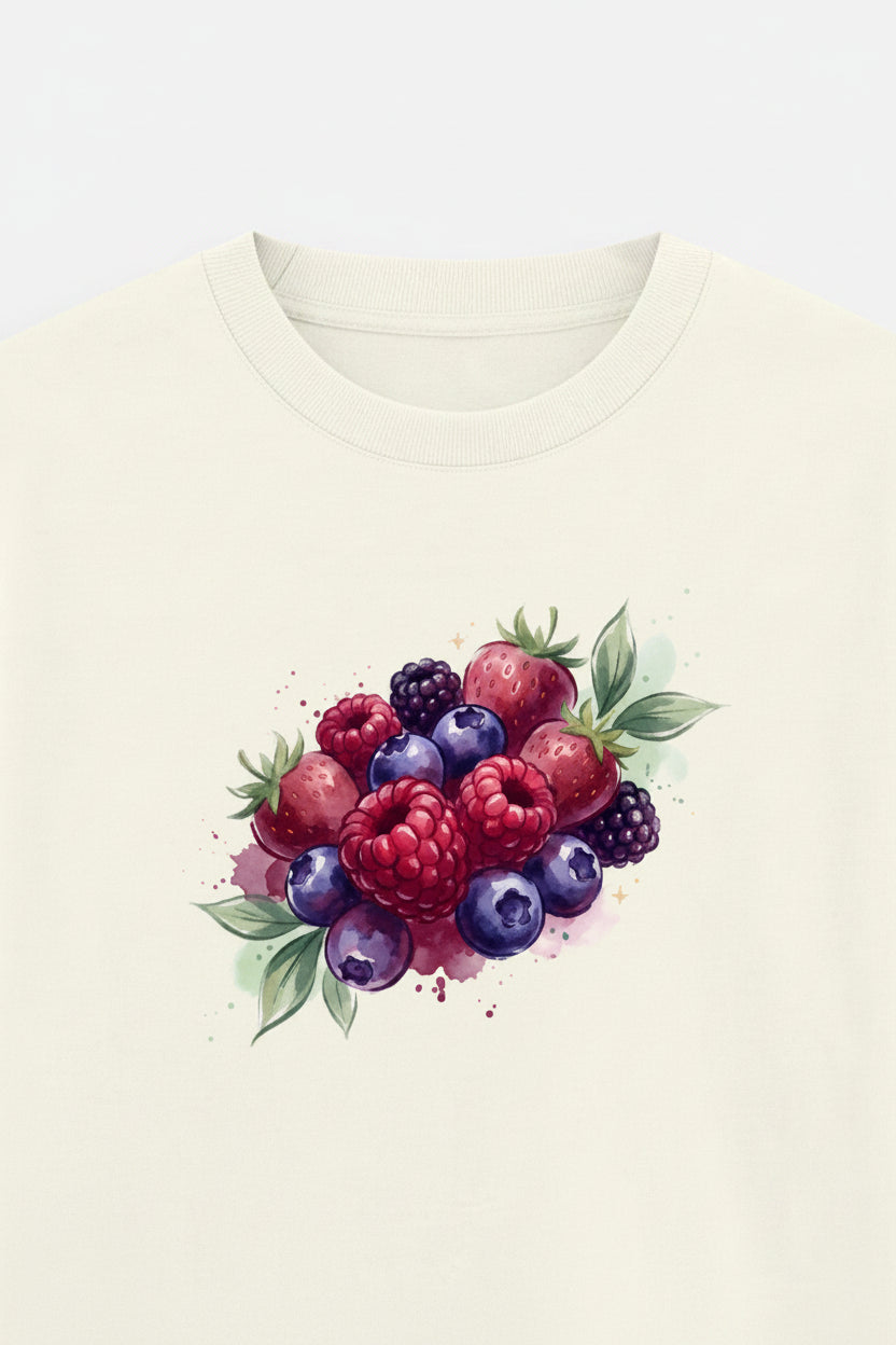 Berries Oversized Tee - Off White